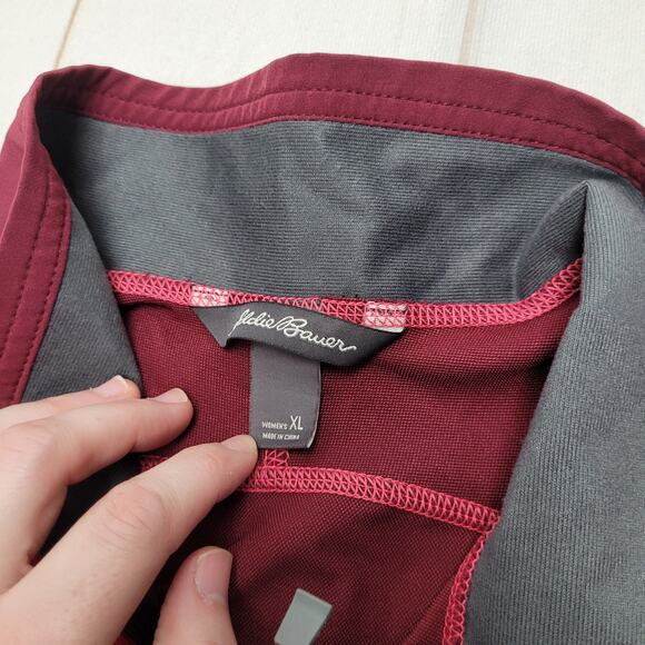 Eddie Bauer red pink windbreaker jacket gorpcore running athletic XL - Picture 4 of 8